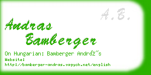 andras bamberger business card